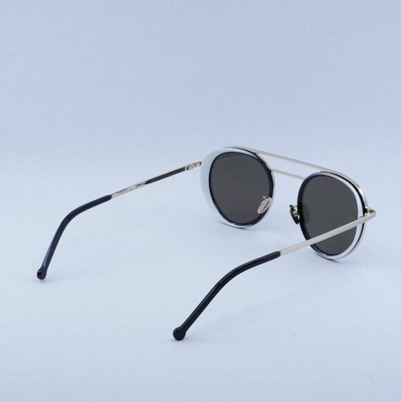 Cutler and Gross CG1270V2S 003 Sunglasses Silver/Black Round Frame, Brown Lenses - Picture 9 of 10